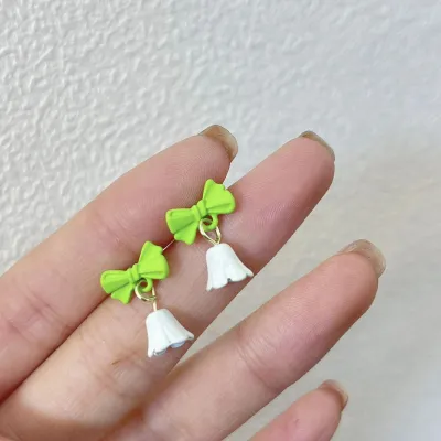 Korean Fashion Bow Leaf Design Stud Earring Set ( 7 Pairs )